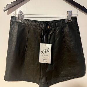 XTC Women's High Waist Black Leather Shorts New with tags
